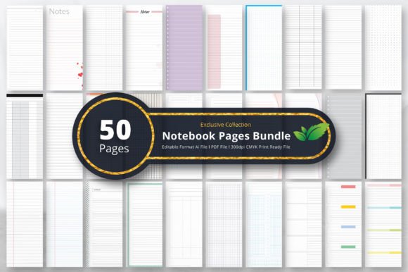 Download Notebook Pages Bundle - K Collection