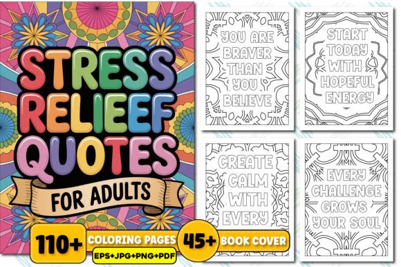 Download Stress Relief Quotes Coloring Book - K Collection