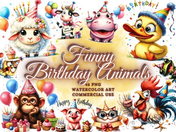 Download Quirky Funny Birthday Clipart Png Bundle - K Collection