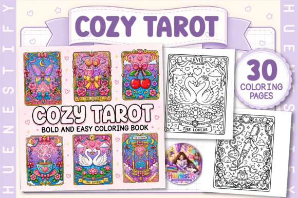 Download Cozy Tarot Bold and Easy Coloring Book - K Collection
