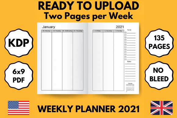 Download Weekly Planner 2021 - Ready to Upload - K Collection