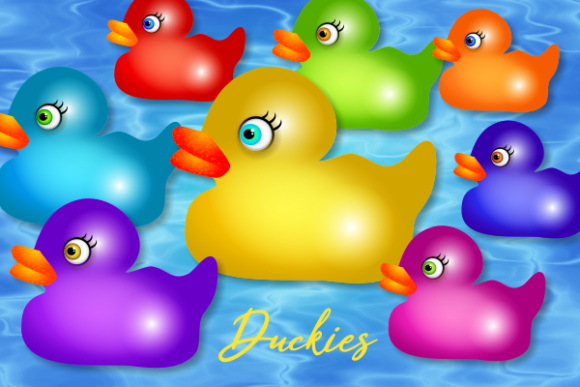 Download Colorful Rubber Duckies Cute Clipart Set - K Collection