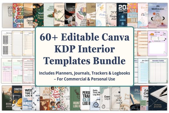 Download 60+ Editable Canva KDP Interior | Bundle - K Collection