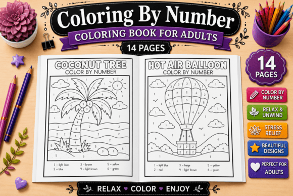 Download Color by Number Coloring Book for Adults - K Collection
