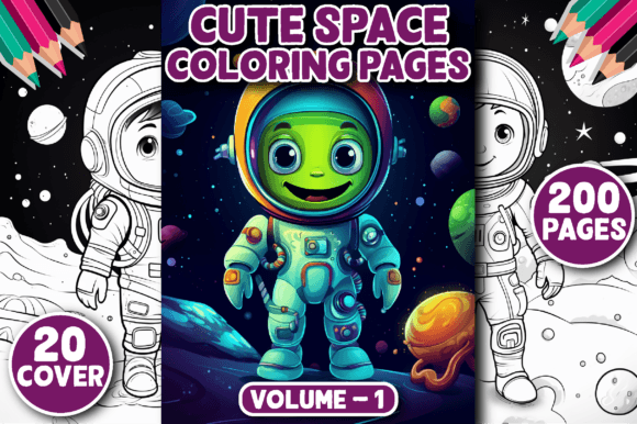 Download 200 Cute Space Coloring Pages for Kids - K Collection
