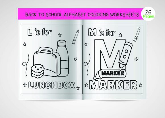 Download Alphabet with Objects Coloring Worksheet - K Collection