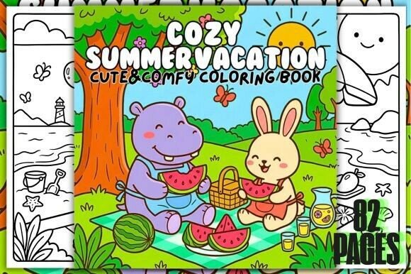 Download Cozy Summer Vacation Coloring Book - K Collection