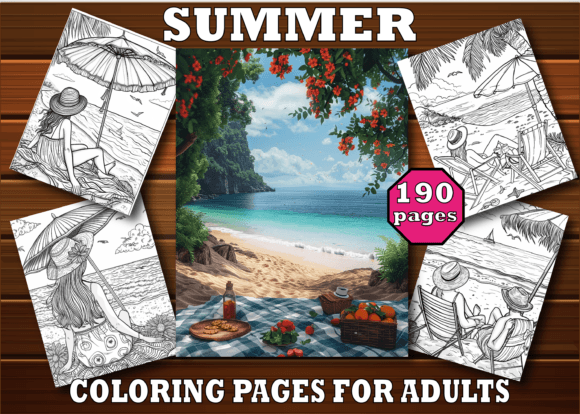 Download Summer Coloring Book for Adults - K Collection
