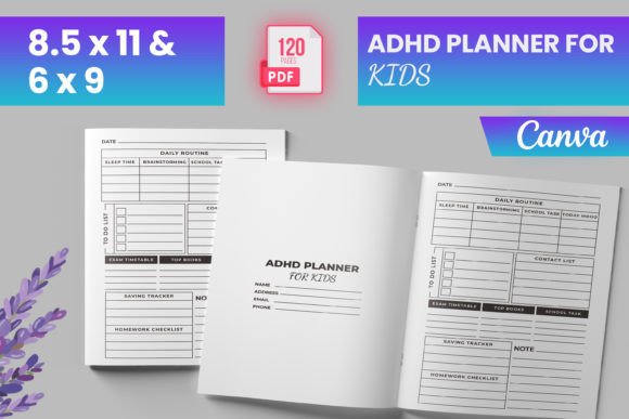 Download ADHD Planner for Kids for Canva (KDP) - K Collection
