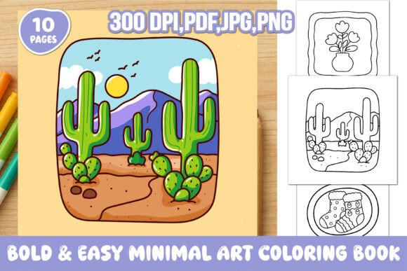 Download Bold &amp; Easy Minimal Art Coloring Book - K Collection