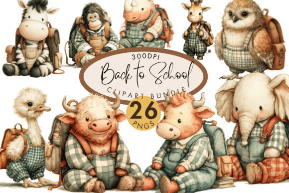 Download Back to School Animal Clipart – 26 PNG - K Collection
