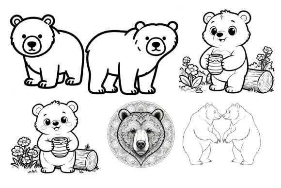 Download Bear Coloring Pages for Kids and Adults - K Collection