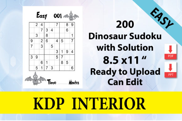 Download Dinosaur Sudoku Level Easy 200 Puzzle - K Collection