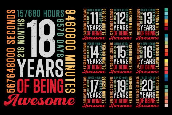 Download Kids Teens Birthday Awesome Vintage - K Collection