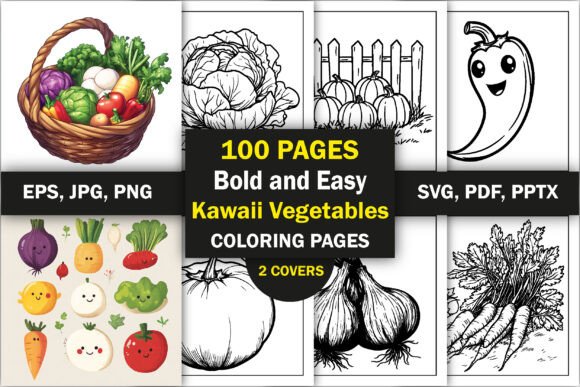 Download Kawaii Vegetables Coloring Book - K Collection