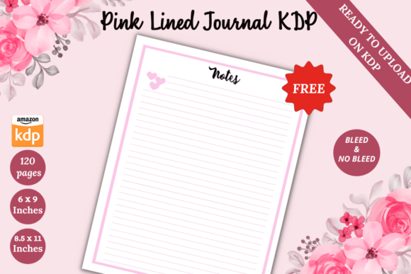 Download FREE Pink Lined Journal KDP Interior - K Collection