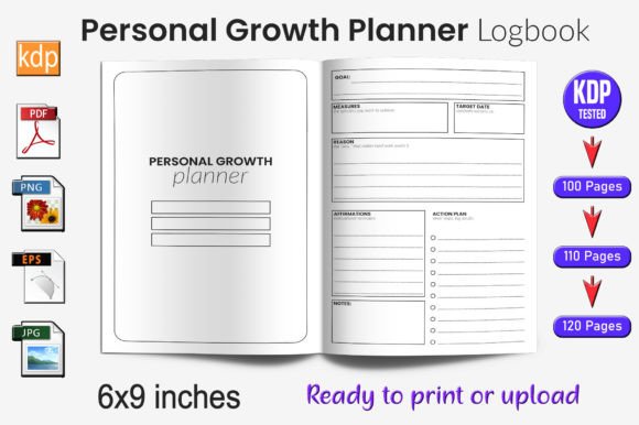 Download Personal Growth Planner Log Book | KDP I - K Collection