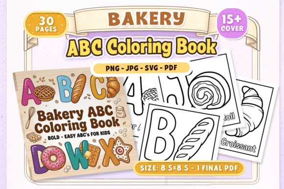 Download Bakery ABC Coloring Book - K Collection