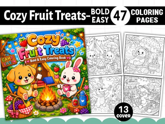 Download Cozy Fruit Treats Coloring Book Pages - K Collection