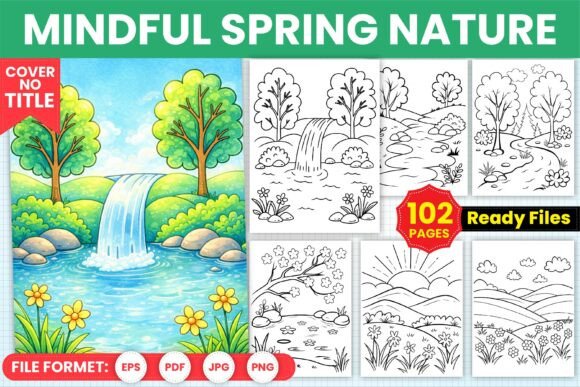 Download Mindful Spring Nature Coloring Book Page - K Collection