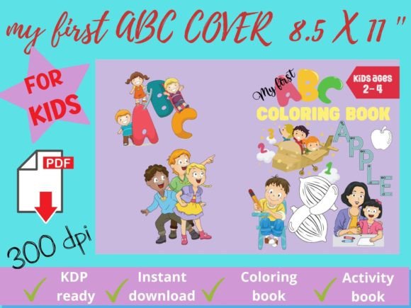 Download Alphabet ABC Coloring Book Cover KDP - K Collection