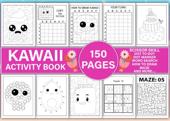Download Cute Kawaii Activity Book for Kids Vol-1 - K Collection