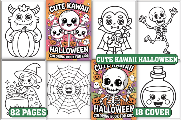 Download 82 Cute Kawaii Halloween Coloring Pages - K Collection