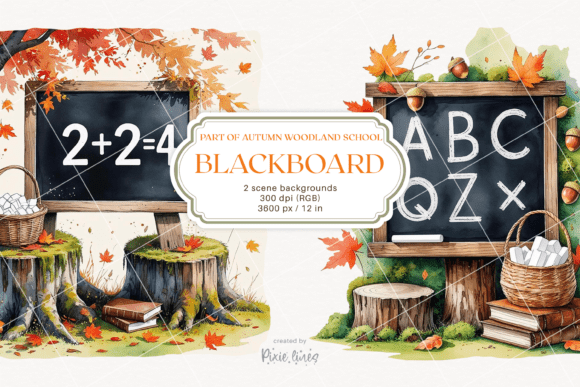 Download Autumn Woodland School, Fall Blackboard - K Collection