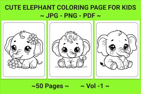 Download Cute Elephant Coloring Book for Kids - K Collection