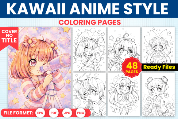 Download Kawaii Anime Style Coloring Book Pages - K Collection