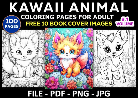 Download Kawaii Animal Coloring Pages for Adults - K Collection