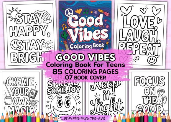 Download Good Vibes Coloring Book for Teens - K Collection
