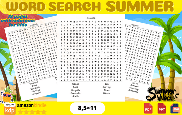 Download SUMMER ACTIVITY WORD SEARCH for KIDS - Word search for kids Collection