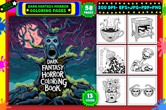 Download Dark Fantasy Horror Coloring Pages - K Collection