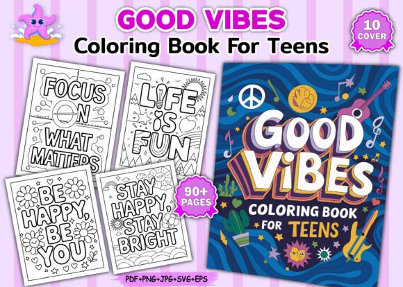Download Good Vibes Coloring Book for Teens - K Collection