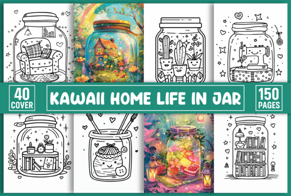 Download Kawaii Home Life in Jar Coloring Pages - K Collection