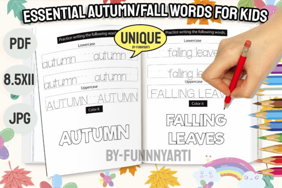 Download Autumn/Fall Tracing Words for Kids - K Collection