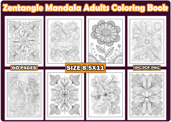 Download Zentangle Mandala Adults Coloring Book - K Collection