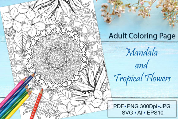 Download Mandala and Flowers Coloring Book - K Collection