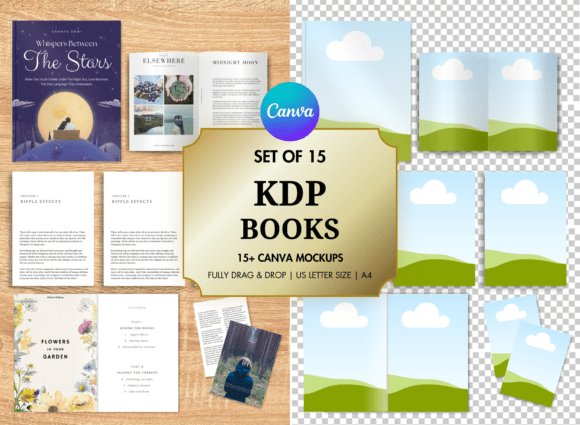 Download 15 KDP Book Mockup Canva Templates - K Collection
