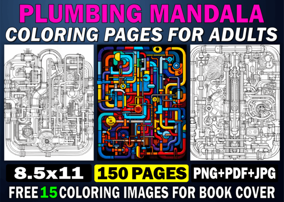 Download 150 Plumbing Mandala Coloring Pages KDP - K Collection