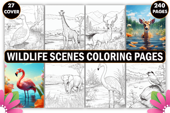 Download Wildlife Scenes Coloring Book for Adults - K Collection