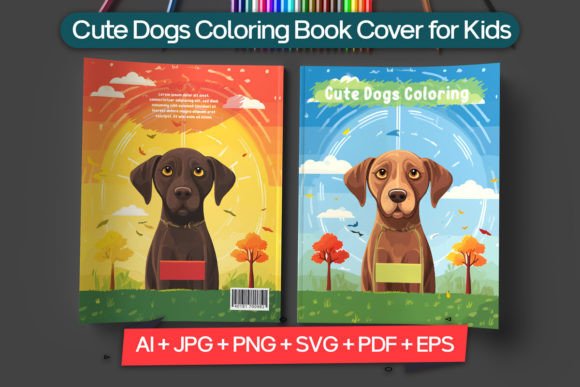 Download Cute Dogs Coloring Book Cover for Kids - K Collection