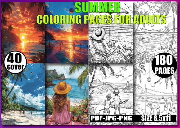 Download Summer Coloring Book for Adults V-4 - K Collection