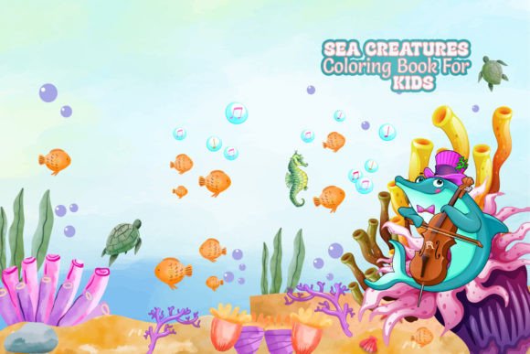 Download Sea Animal Coloring Book Cover for Kids - K Collection