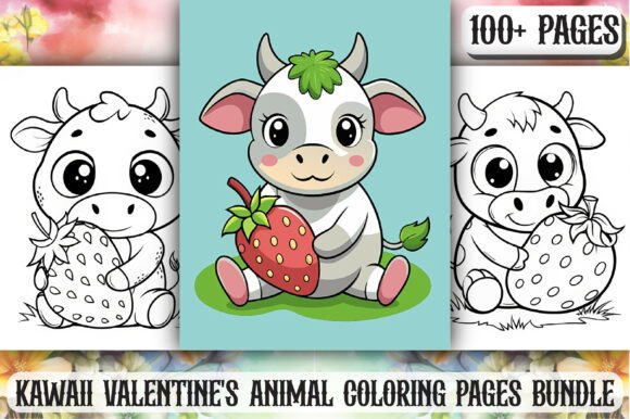 Download Kawaii Valentine's Animal Coloring Page - K Collection