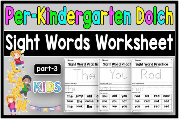 Download Dolch Sight Words Tracing Book Pre K V.3 - K Collection