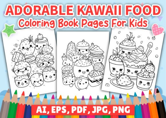 Download Cute Kawaii Food Coloring Pages for Kids - K Collection