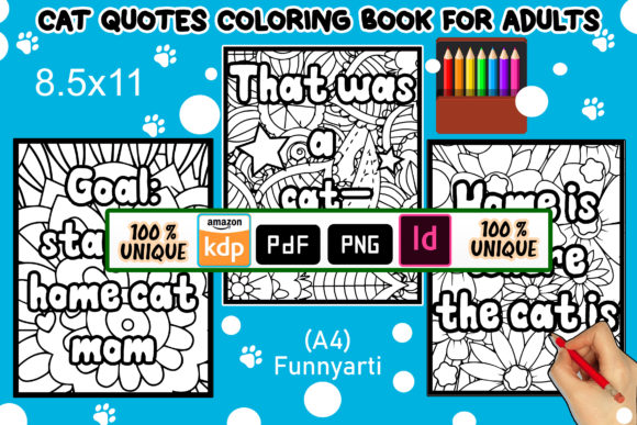 Download Cat Quotes Coloring Book for Adults - K Collection