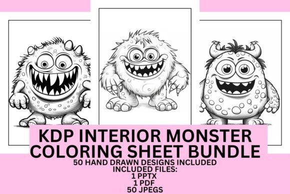 Download KDP Interior Monster Coloring Sheets - K Collection